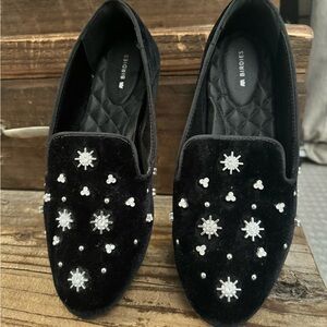 Birdies black flats with rhinestones